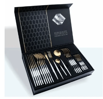 Set Tacâmuri 24 Piese din Inox, pentru 6 Persoane, Design Elegant