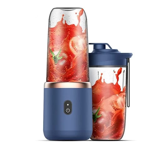 Mini Blender Portabil tip Sticlă cu 4 Lame, pentru Smoothie și Fresh