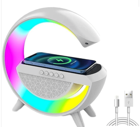 Lampă RGB cu Boxă Bluetooth și Încărcător Wireless, Model Mare