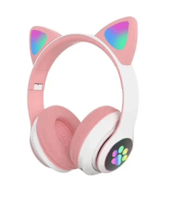 Căști Bluetooth cu Urechi de Pisică și LED, pentru Copii și Adolescenți