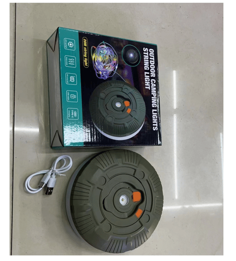 Lampă de Camping cu Lanternă și Bandă LED de 20 m, 200 LED-uri