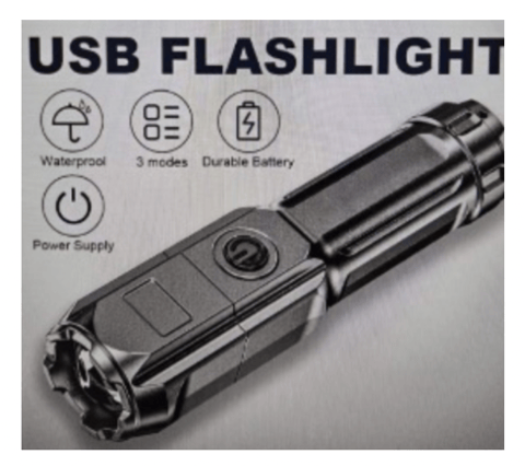 Lanternă LED Reîncărcabilă USB, Compactă