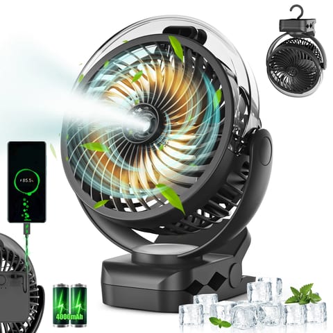 Ventilator cu Lumini RGB, Silențios, pentru Birou și Cameră