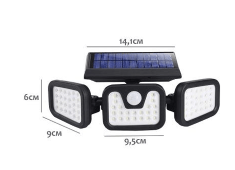 Lampă Solară Pliabilă cu 3 Panouri LED și Senzor de Mișcare