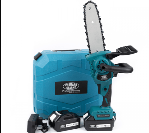 Drujbă cu 2 Acumulatori 48 V, Lamă 30 cm și Ungere Automată