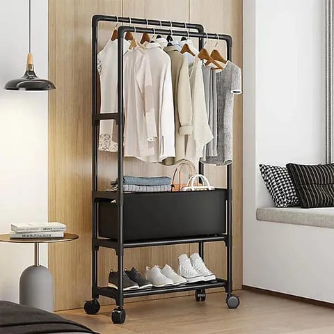 Pantofar Metalic Negru 40 x 18 x 55 cm, Montaj Rapid