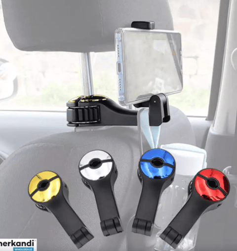 Set Cârlige Auto pentru Tetieră 2 în 1, Suport Genți și Telefon