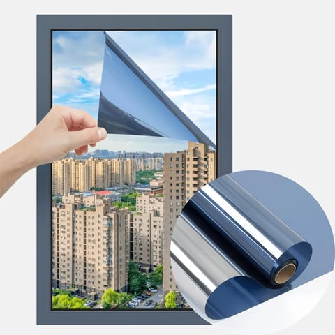 Folie Autoadezivă Argintie pentru Bucătărie, 60 cm, Rezistentă la Grăsime