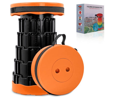 Scaun Pliabil Telescopic Rotund, Compact, pentru Camping și Pescuit