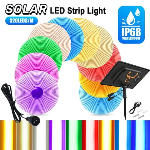 1+1 GRATIS: Lampă Solară COB cu Panou pe Fir și Senzor de Mișcare