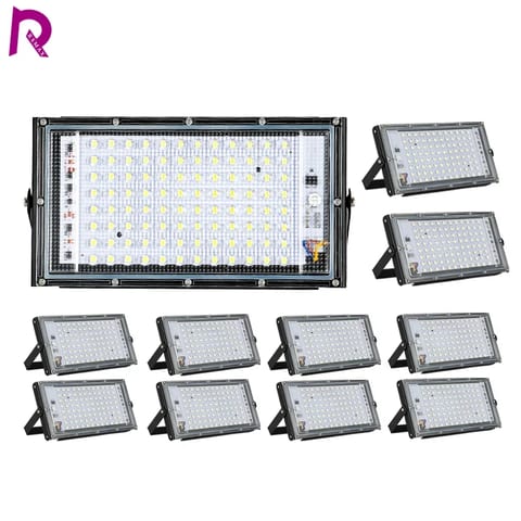 Set 2 Proiectoare Solare LED 100 W cu Panou Solar Comun