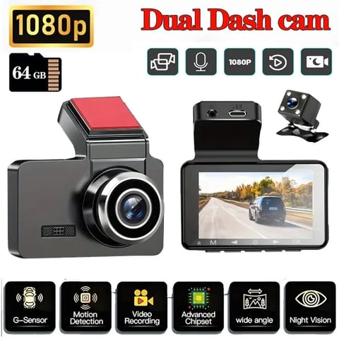 Cameră Auto cu Filmare Interior și Exterior, Full HD