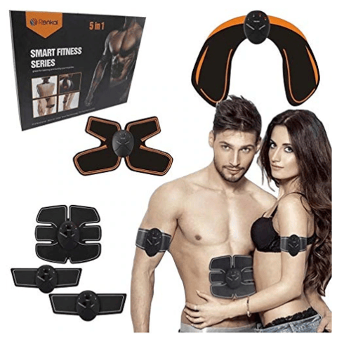 Centură EMS pentru Abdomen Six Pack, Electrostimulare Musculară, Moduri Multiple