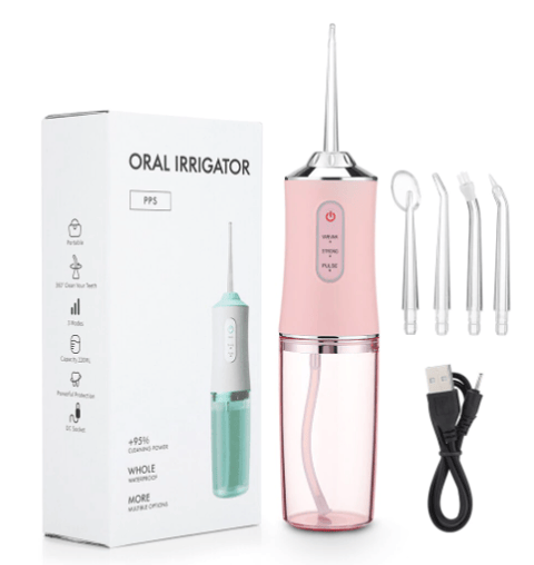 Irigator Oral Portabil cu 3 Moduri și 4 Capete, Rezervor 220 ml