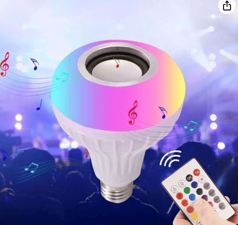 Bec LED RGB cu Boxă Bluetooth și Telecomandă, Muzică și Lumină