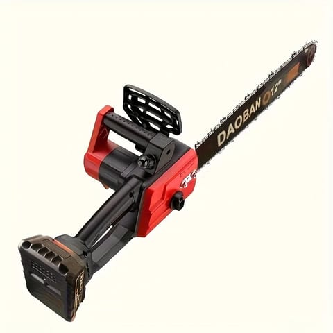 Drujbă cu Acumulator 12 inch și 2 Acumulatori, Tăiere Rapidă a Lemnului
