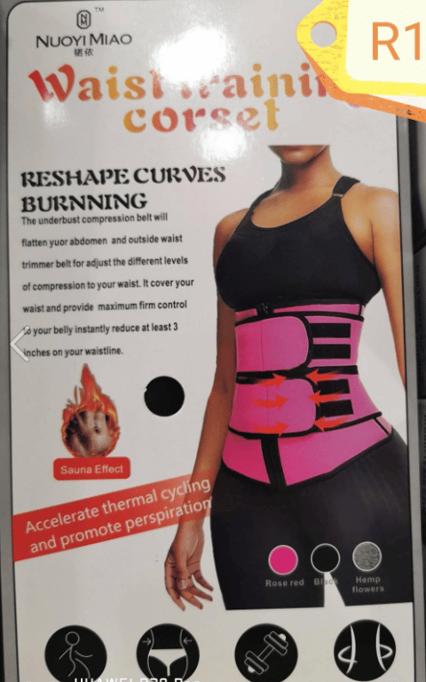 Centură de Talie Modelatoare, Roz cu Negru, Susținere și Siluetă