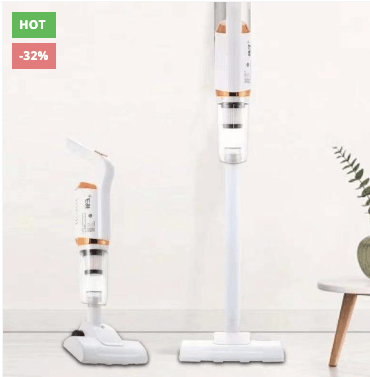 Aspirator Vertical Wireless Alb, Reîncărcabil, pentru Casă și Mașină