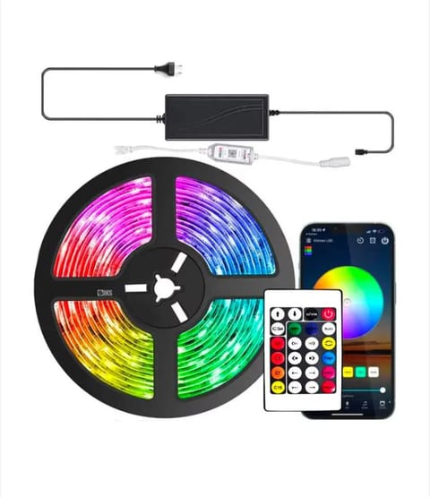 Bandă LED RGB 10 m cu Telecomandă, Lumină Ambientală