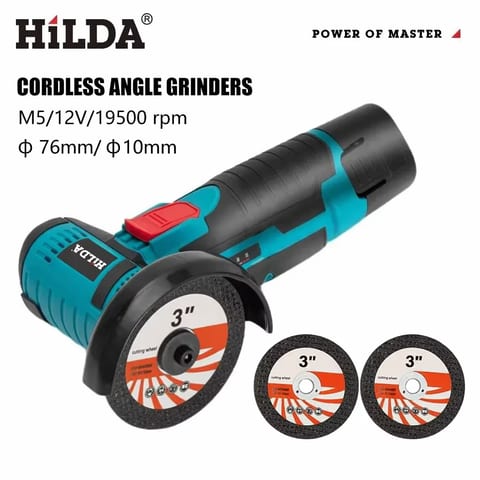 Set Mașină de Găurit cu Percuție și Polizor cu Acumulator, în Trusă