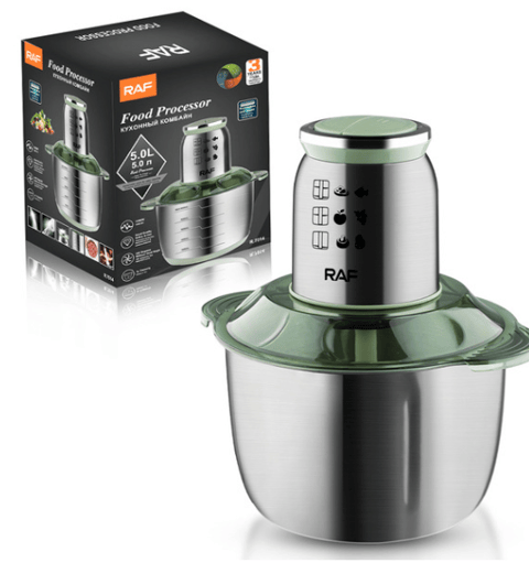 Tocător Electric 5 L cu Bol din Inox și 5 Lame, pentru Cantități Mari
