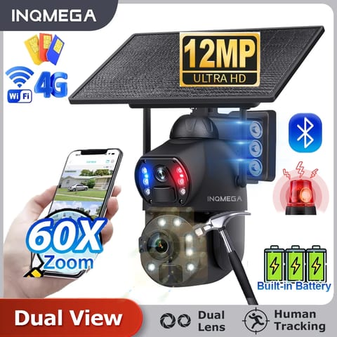 Cameră de Supraveghere cu Panou Solar V380 Pro, Vedere Nocturnă Color