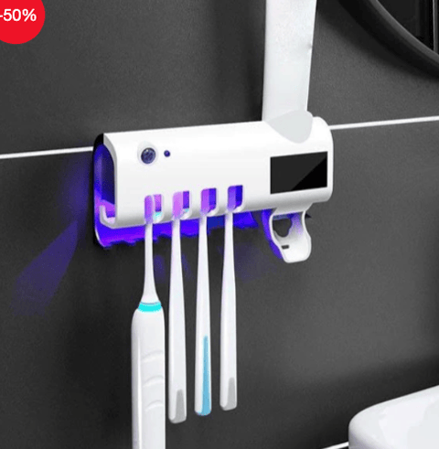Sterilizator UV pentru Periuțe de Dinți cu Dozator de Pastă, Montaj pe Perete