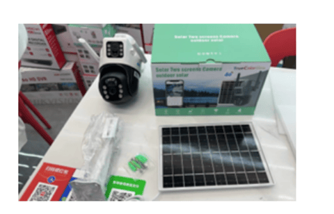 Cameră de Supraveghere Dublă WiFi 5 MP cu Panou Solar, V380