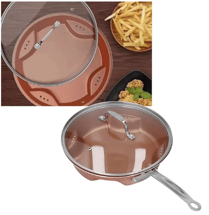 Tigaie Migas Rotundă Antiaderentă, Gătit Sănătos cu Puțin Ulei